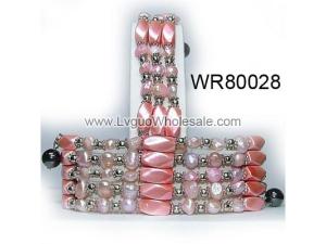 36inch Pink Pearl,Magnetic Wrap Bracelet Necklace All in One Set